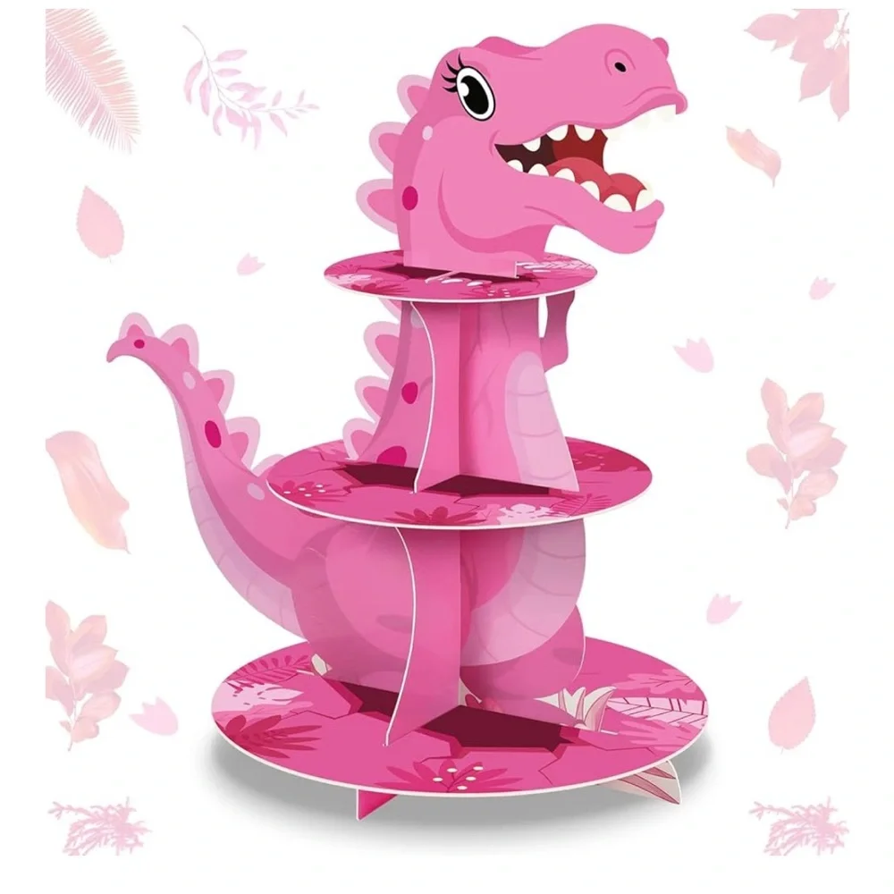 Pink Dinosaur Cupcake Stand